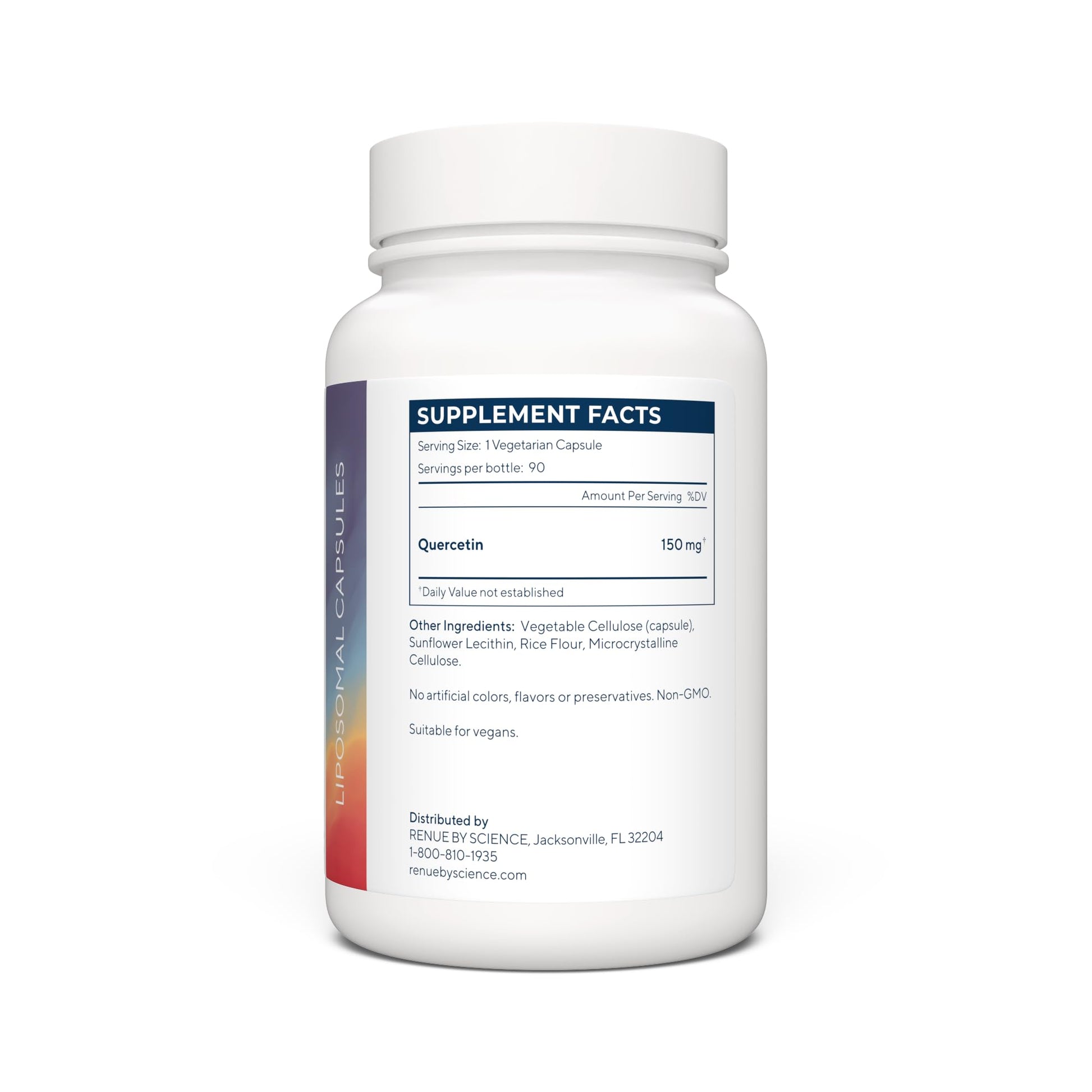 Renue By Science Quercetin | High Strength Liposomal Quercetin Supplements | 90 Quercitin Capsules - 150mg Quercetin per Serving | Non-GMO | Made in The USA & Third-Party Tested Renue By Science uk supplements
