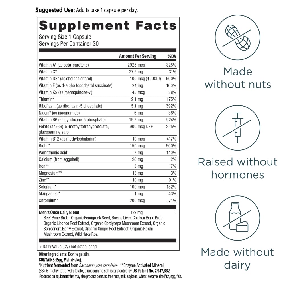 Ancient Nutrition Multivitamin for Men, Ancient Multi Men's Once Daily Vitamin Supplement 30 Ct, Vitamin A, Vitamin B and Vitamin K2, Fenugreek Seed Ancient Nutrition uk supplements