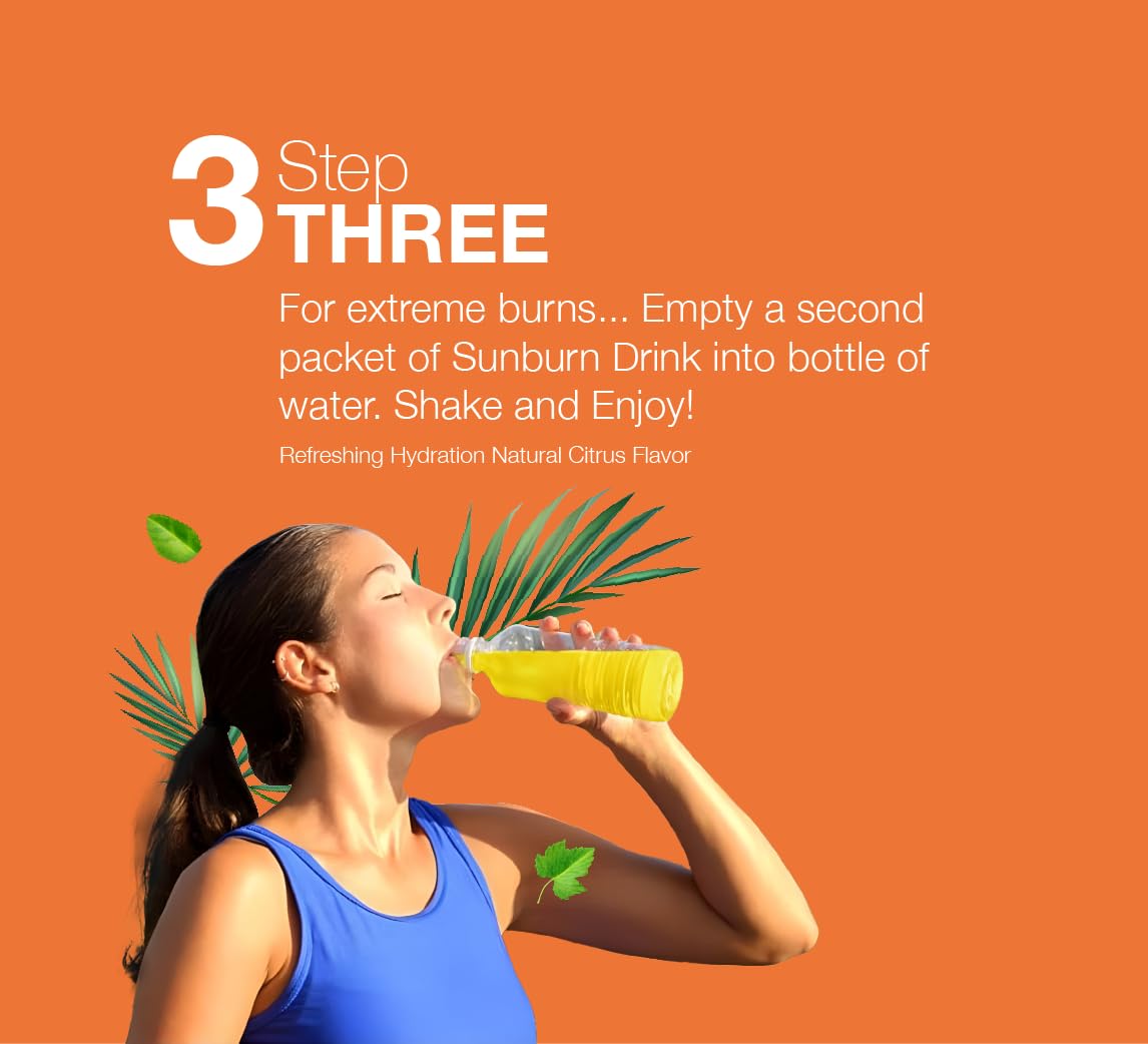 Sunburn Drink - Twin Pack - After Sun Skin Care - Supports Healthy Skin from The Inside Out -Promotes Hydration - Sun Damage Support - Mix with Water - Travel Size Sunburn Drink uk supplements