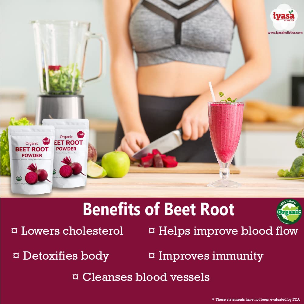 Iyasa Organic Beet Root Powder, Plant Based, Vegan, Gluten-Free, Beetroot Superfood Iyasa Holistics uk supplements