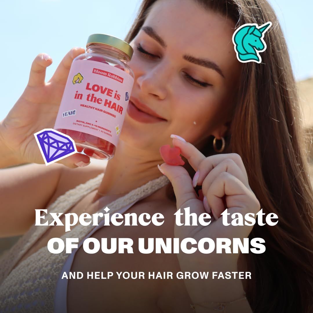 Bloom Robbins 60 Hair Gummies for Faster Hair Growth Vitamins for Women & 5000 MCG Bloom Robbins uk supplements