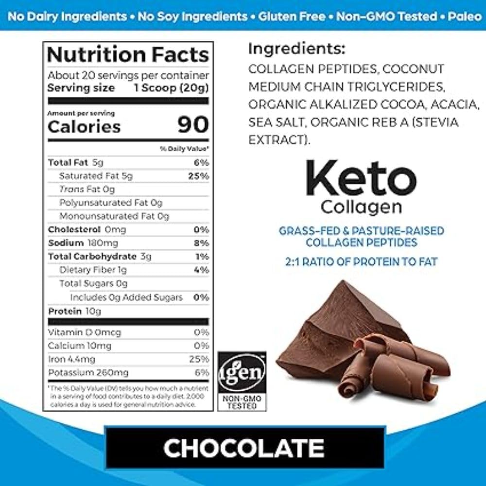 Orgain Keto Collagen Protein Powder, Chocolate - 10g Grass Fed Hydrolyzed Collagen Orgain uk supplements