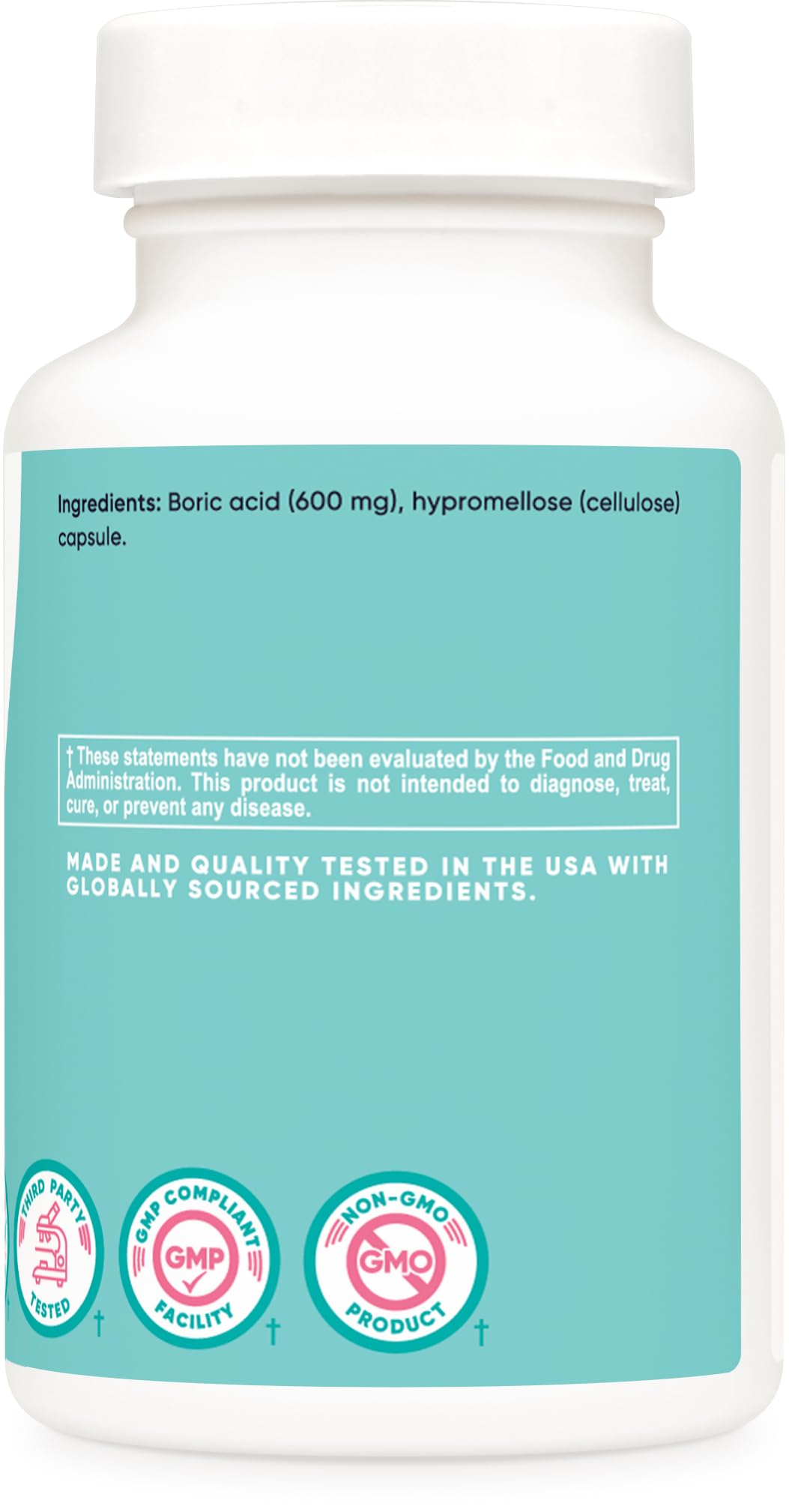 Nutricost Boric Acid 600mg, 30 Capsules - Vaginal Suppository - Non-GMO - for Women Nutricost uk supplements