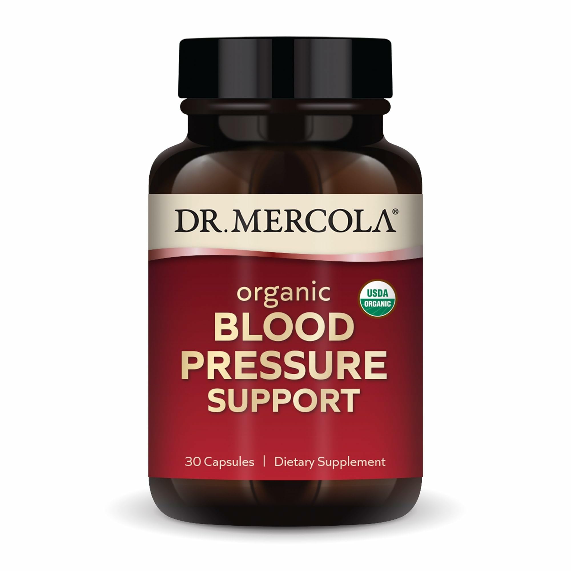 Dr. Mercola Organic Blood Pressure Support - Supports Healthy Circulation - High-Potency Grape Seed Extract - Non-GMO & Soy-Free - 30 Capsules (30 Servings) Dr. Mercola uk supplements