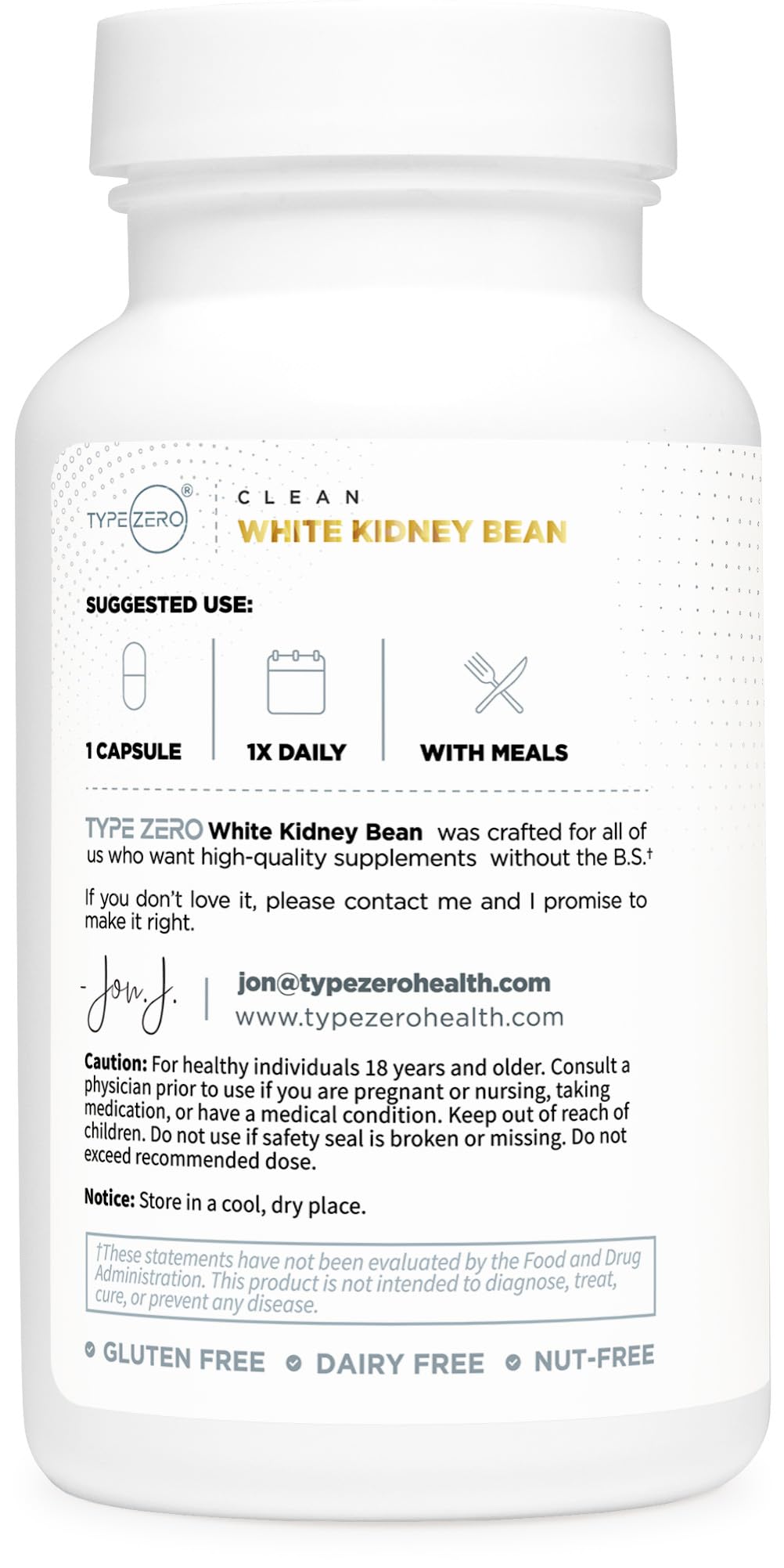Type Zero Clean White Kidney Bean Capsules (6,500 MG Equivalent Per Serving, 90 Count) - Non-GMO, Gluten Free Type Zero uk supplements