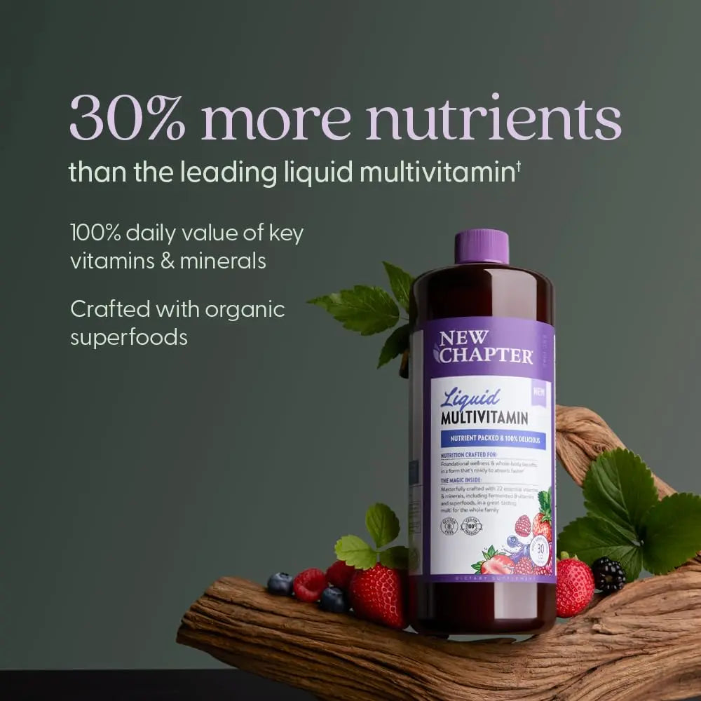 New Chapter Liquid Multivitamin + Mineral Supplement for Whole-Body Benefits, 100% Delicious Multivitamin for Adults New Chapter uk supplements