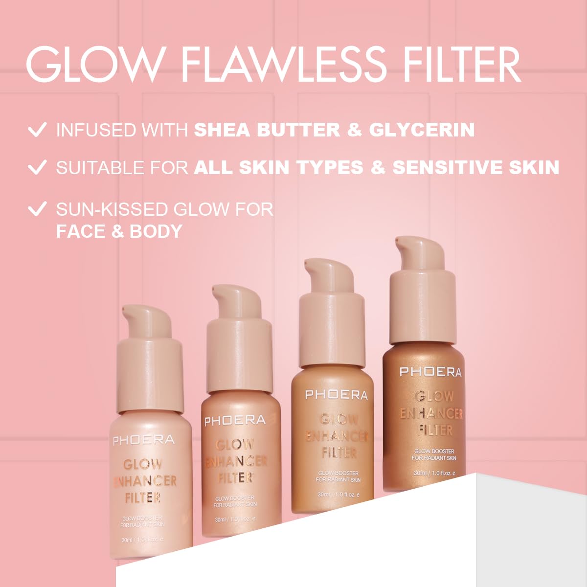 PHOERA Skin Glow Tint Foundation,Natural Radiant Flawless Filter Effect Silk Perfect Illuminating Foundation. (03 Medium) Meifen uk supplements