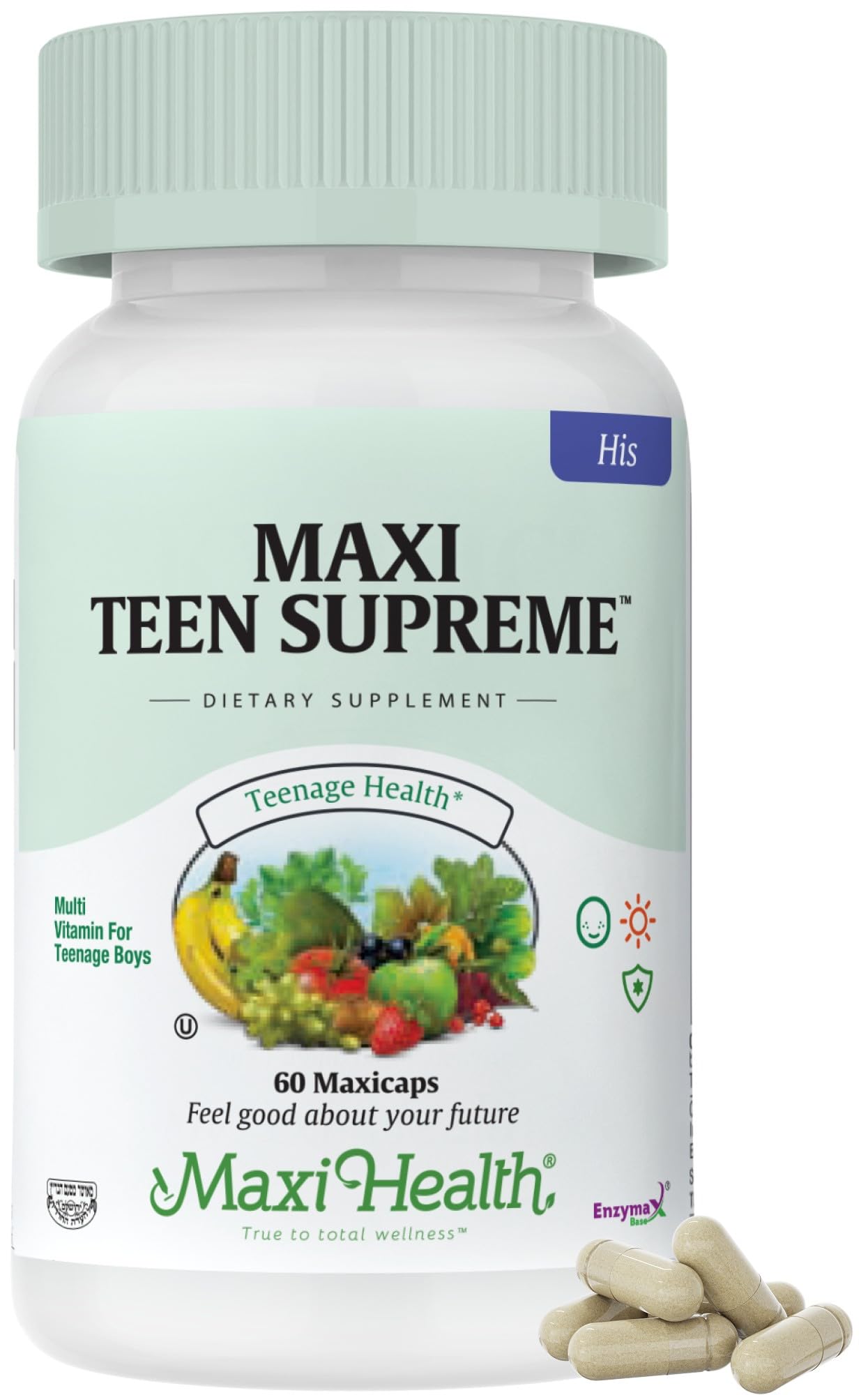 Teen Vitamins for Boys 12-17 - Teen Multivitamin Supreme with D3, Iron, Calcium, Biotin, Digestive Enzymes Maxi Health uk supplements