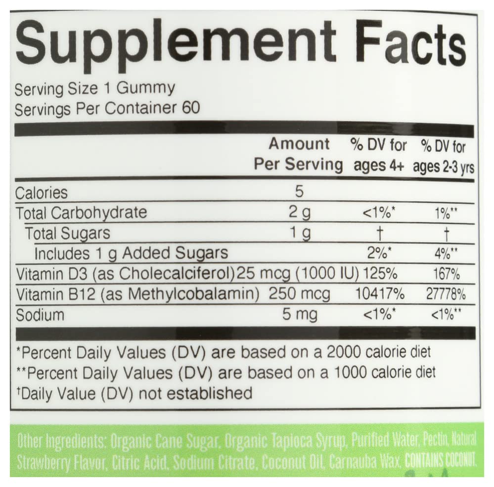 Mary Ruth's Vitamin D3 & B12 Gummies, 60 CT MARYRUTH'S uk supplements