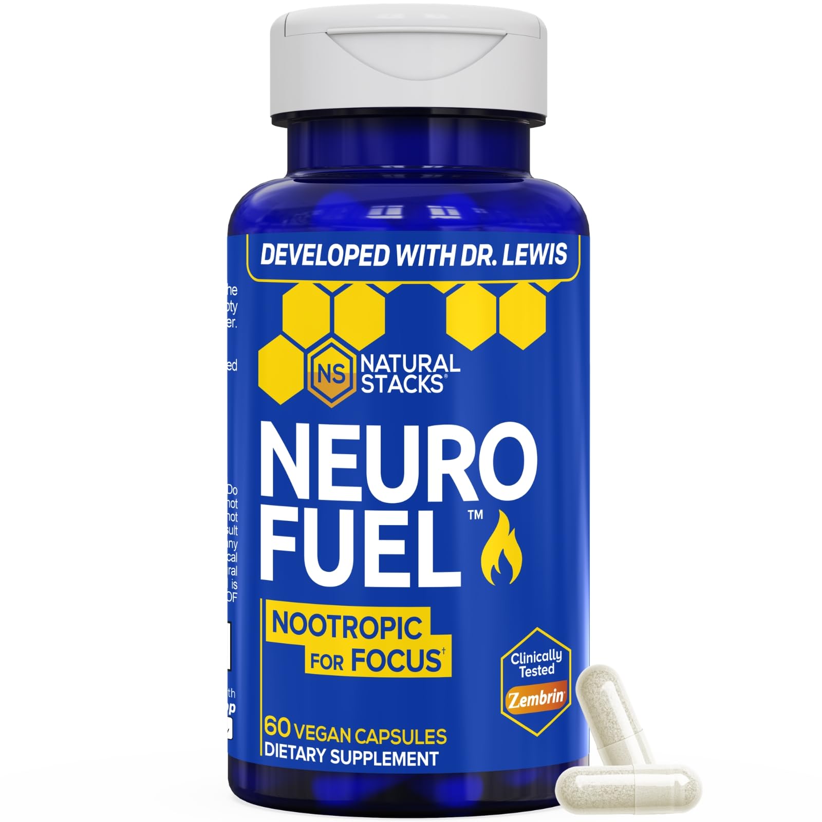 NATURAL STACKS NeuroFuel Nootropic with Zembrin - Doctor Developed Memory & Focus Supplement - Kanna Extract Sceletium Tortuosum - Nootropic Brain Supplement for Focus - 60 Zembrin Capsules NATURAL STACKS uk supplements