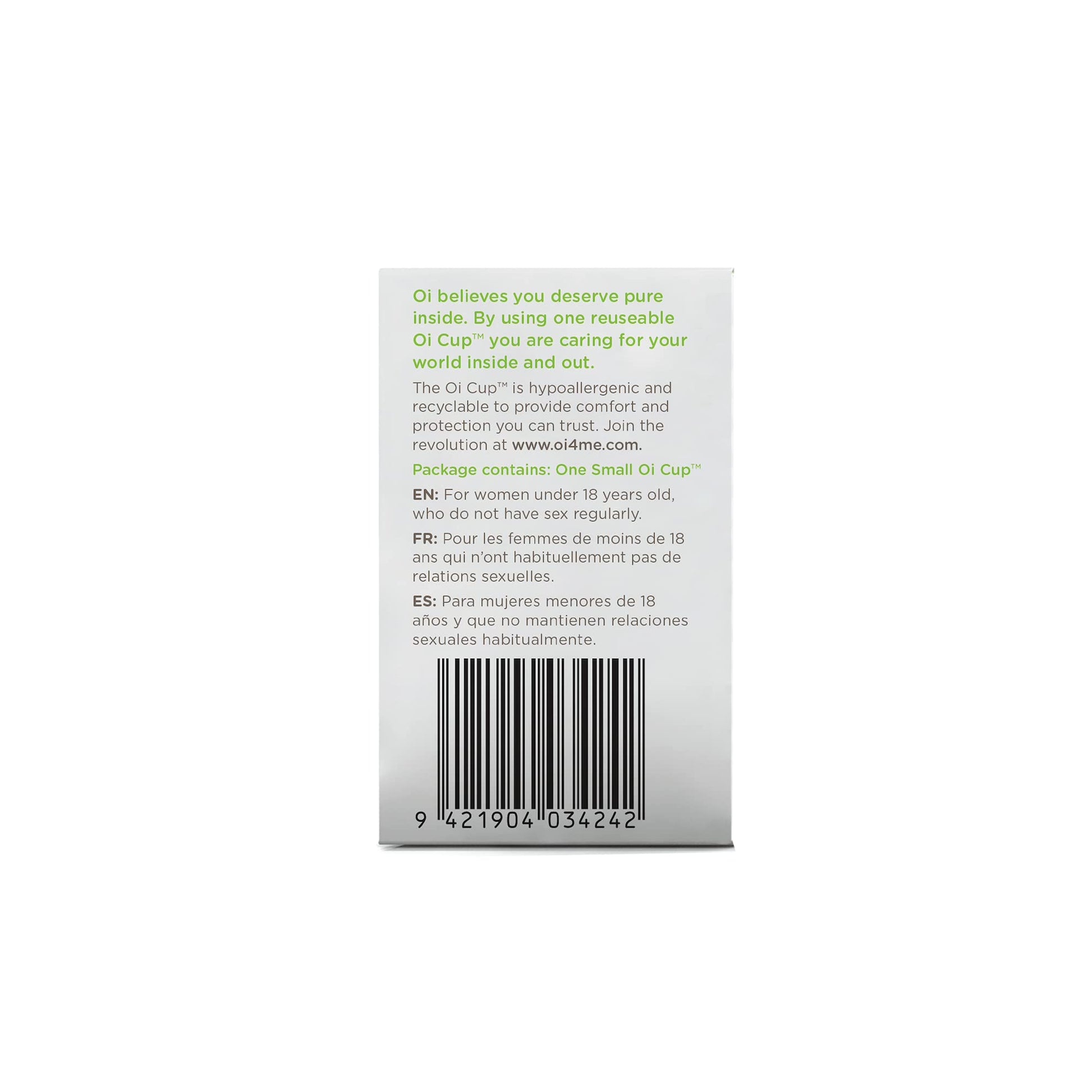 Oi | Organic Initiative - Menstrual Cup | Small - Slim-fit, Wear for 12 hrs | Reusable, Leak Free (17 ml) oi uk supplements