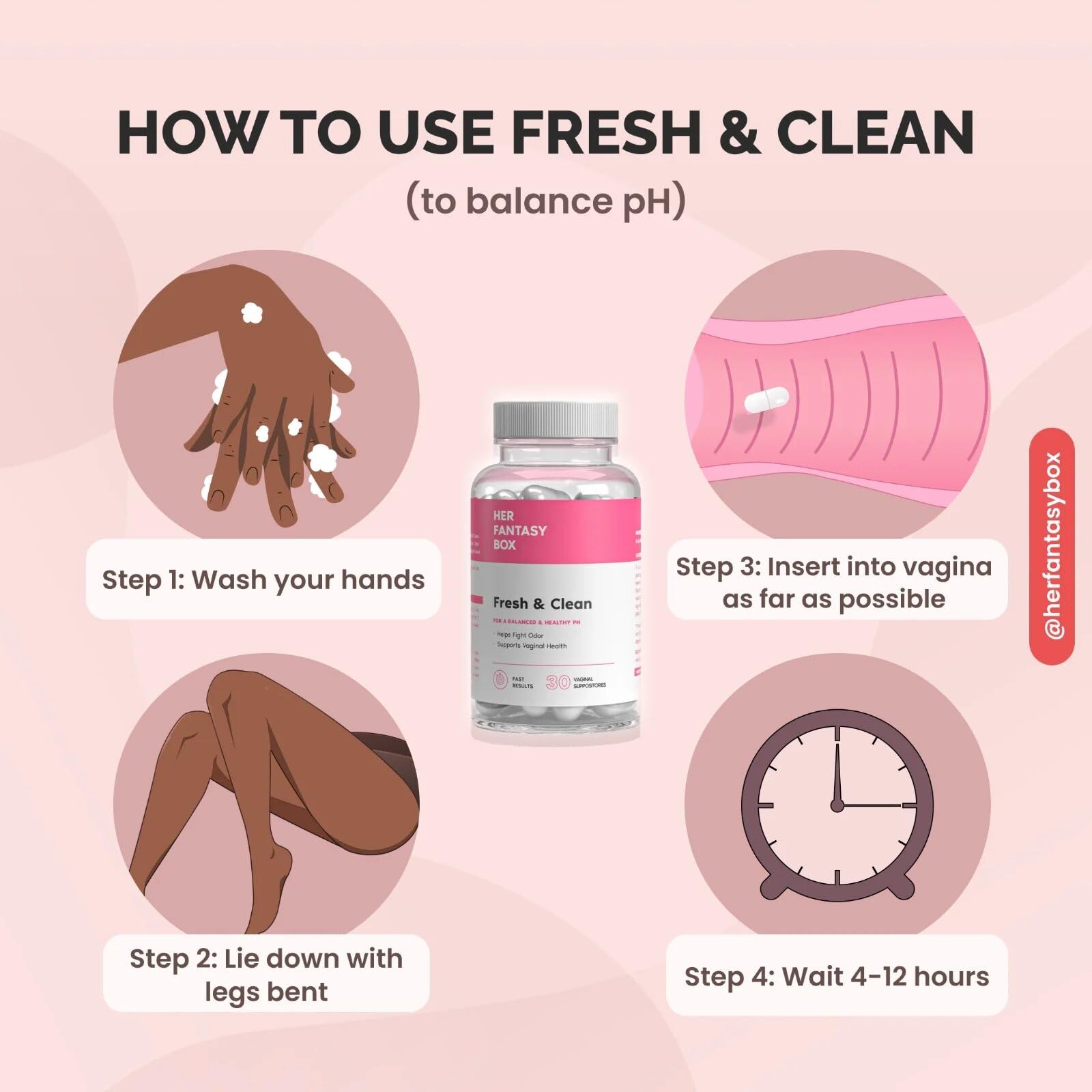 Her Fantasy Box | Fresh & Clean pH Restore Vaginal Suppositories - Natural Vaginal Health Support Her Fantasy Box uk supplements