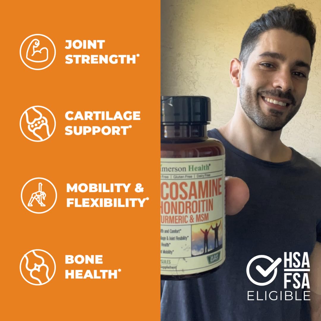 Glucosamine Chondroitin MSM Turmeric Boswellia - Joint Support Supplement. Antioxidant Vimerson Health uk supplements