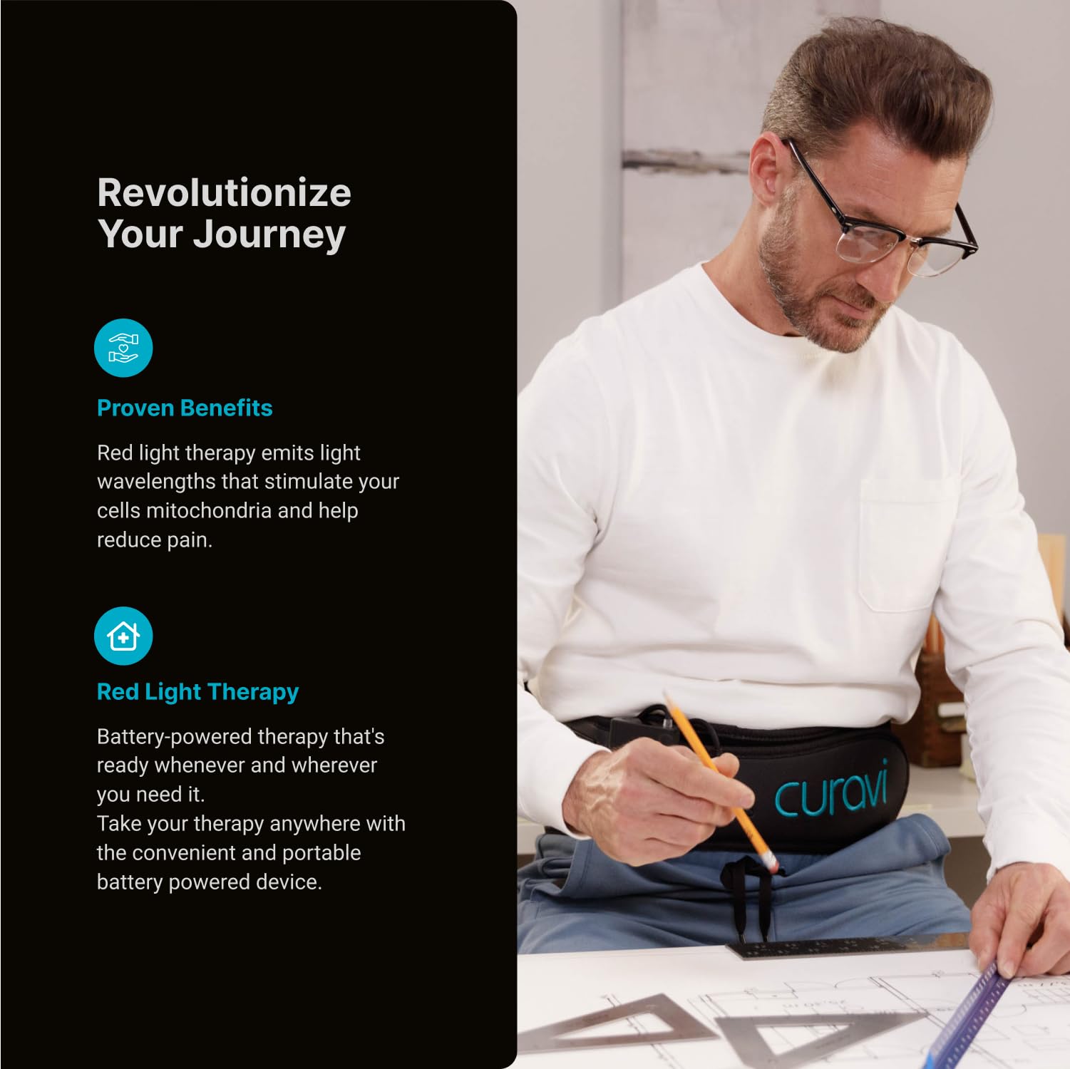 CURAVI Plus™ Wearable Red Light Therapy Belt for Lower Back Pain Relief - 160 Diodes - Safe and Effective CURAVI uk supplements