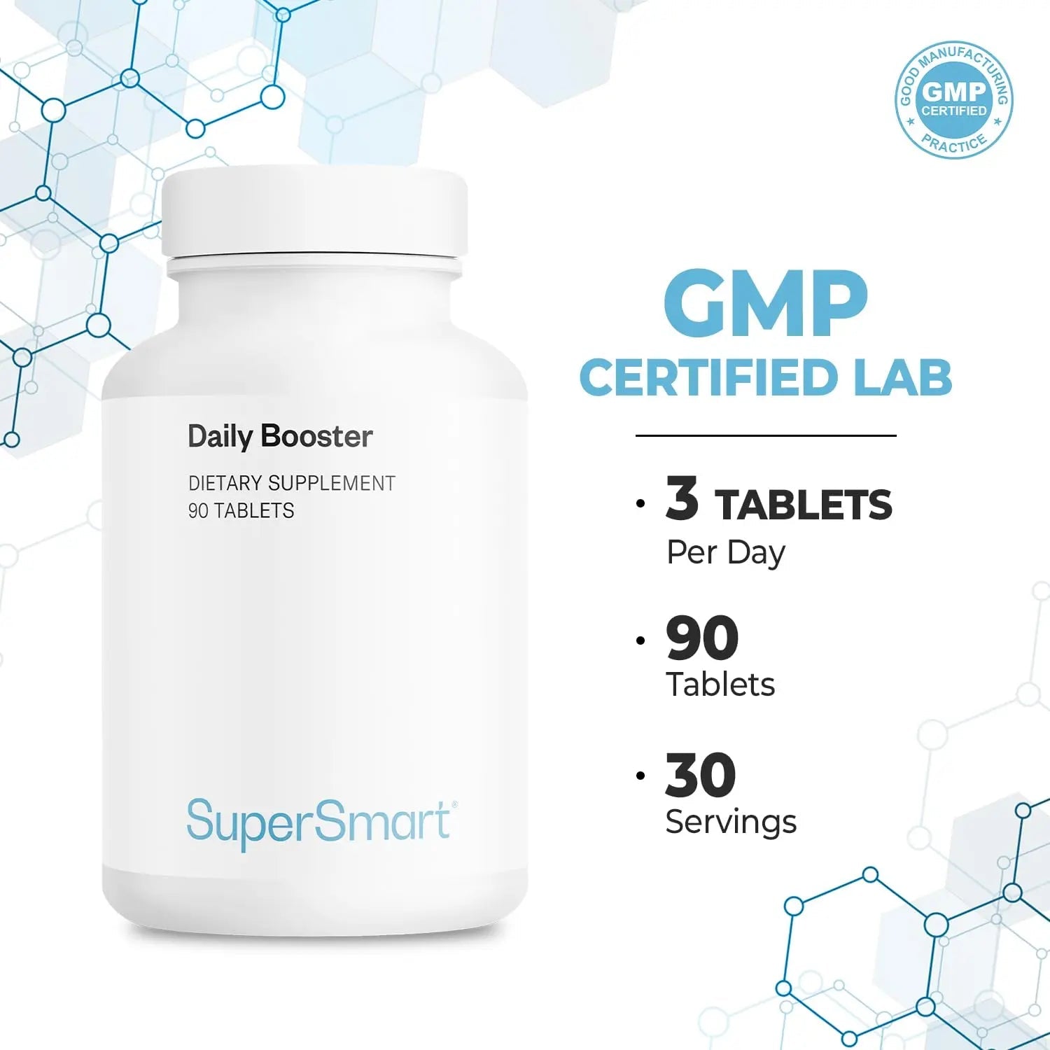 Supersmart Daily Booster (Advanced Formula) - with PQQ, OPCs, Quercetin, Acetyl L-Carnitine, R-Lipoic Acid - Boost for Multivitamin Supplement Supersmart uk supplements