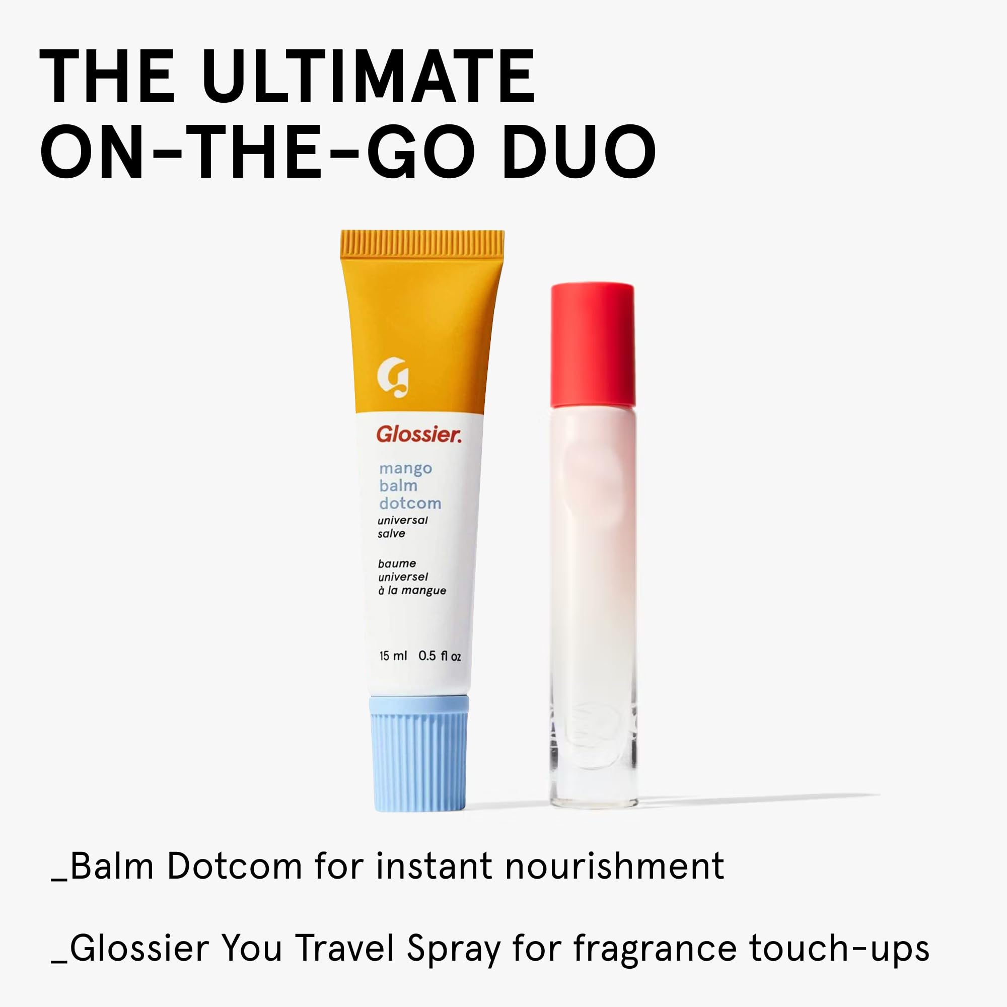 Glossier Balm Dotcom Hydrating Tinted Lip Balm - Universal Salve, Up to 12Hr Moisture for Dry Lips, Cuticles & Skin - Lanolin, Beeswax & Castor Oil - Mango, Tropical Peach Tint, 15ml Glossier uk supplements