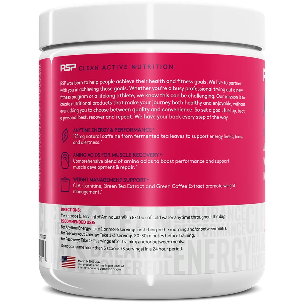 RSP NUTRITION AminoLean Pre Workout Powder, Amino Energy & Weight Management RSP NUTRITION uk supplements