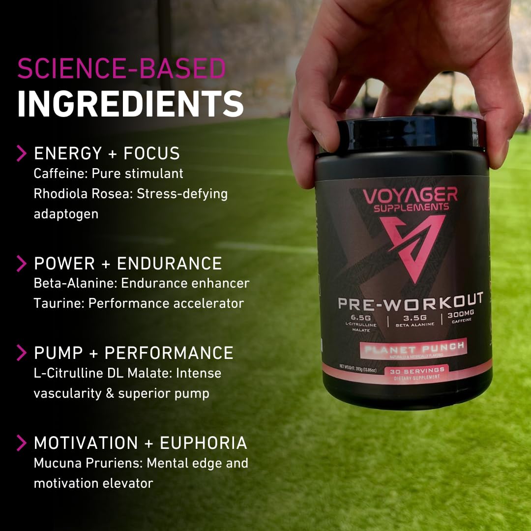 Voyager Supplements Pre-Workout Powder | Rocket Razz | Intense Pump | Maximized Voyager Supplements uk supplements