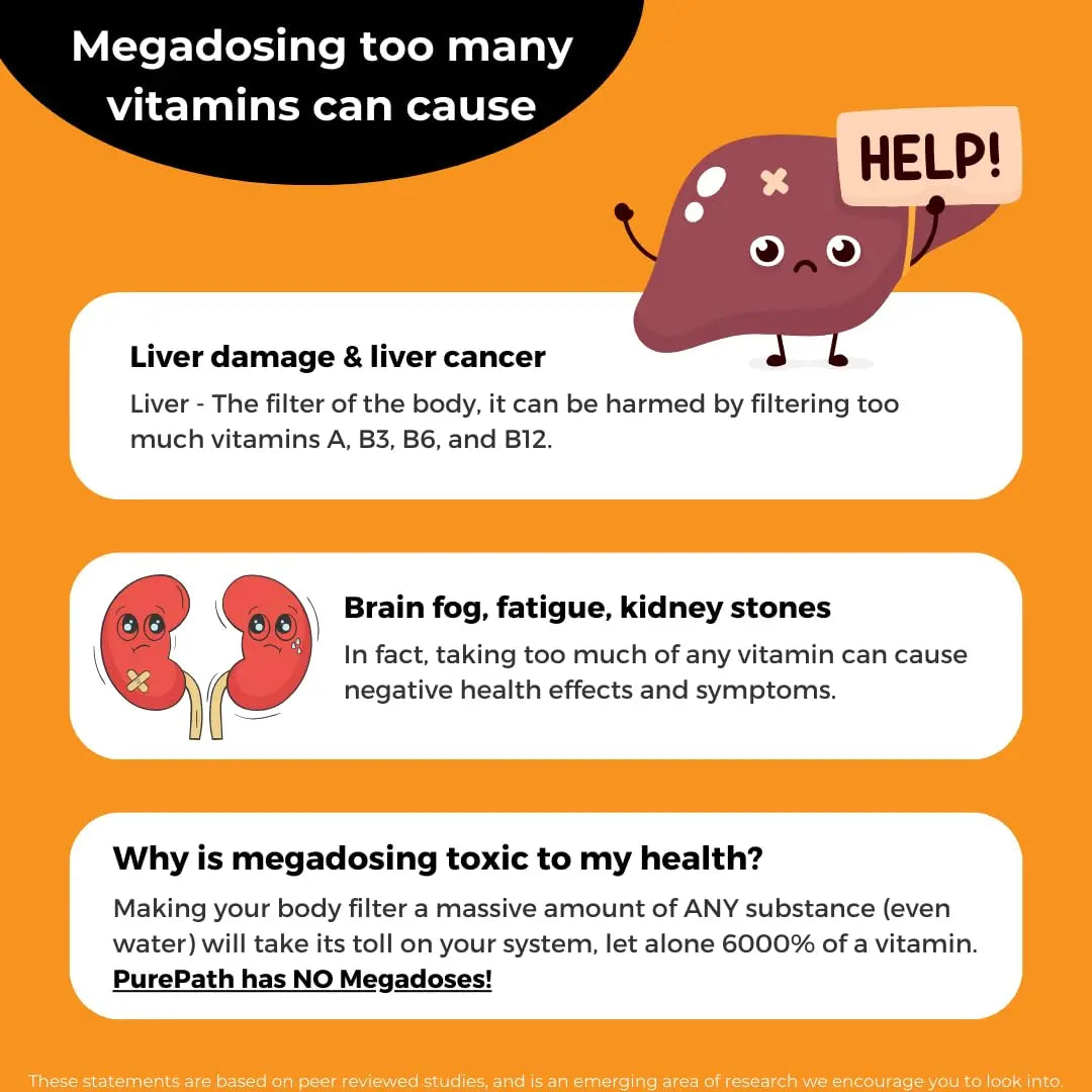 PurePath Non-Toxic Adult Multivitamin - 13 Vitamins - 100% RDA - No Harmful Megadoses - with B6 & B12 PurePath uk supplements