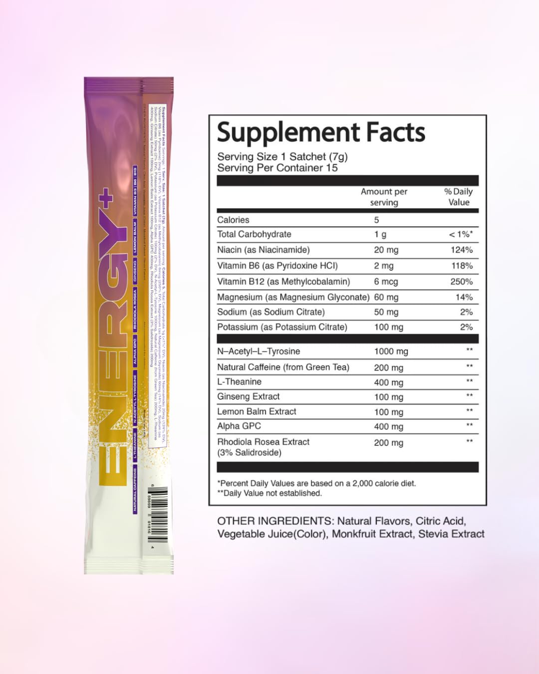 Raised Energy+ Nootropic Drink Mix | 200mg Natural Caffeine + L-Theanine | Zero Sugar | Clean Energy Powder for Focus, Mood & Motivation | 15 Stick Packs | Passion Fruit Flavor Raised uk supplements