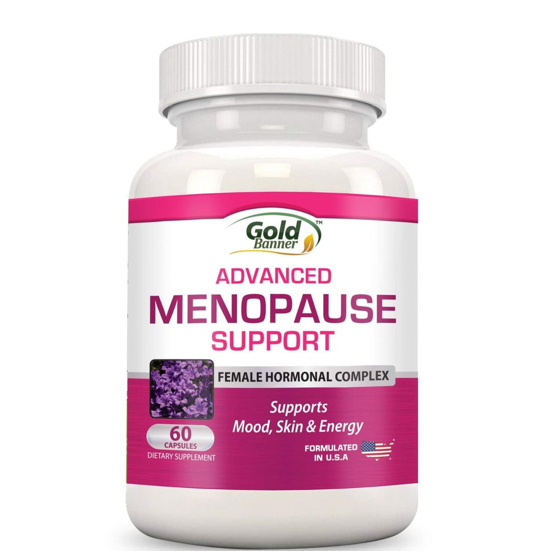 Advanced Menopause Support - Natural Female Hormonal Complex for Hot Flashes, Mood Swings & Vaginal Dryness - Black Cohosh, Soy Isoflavones & Herbal Extract Formula - Does Not Include Hormones Gold Banner uk supplements