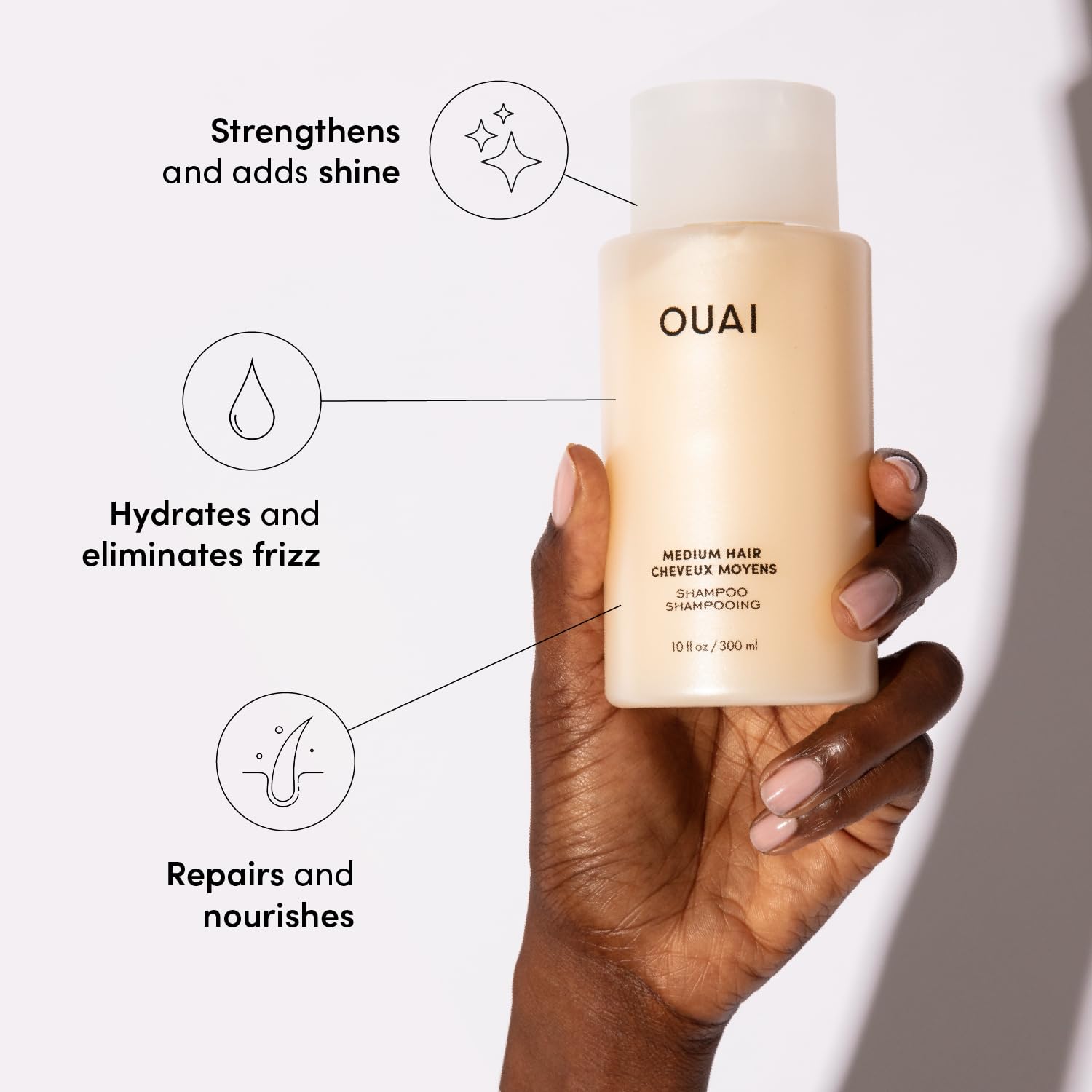 OUAI Medium Hair Shampoo and Conditioner Set - Sulfate-Free Shampoo and Conditioner for Women & Men - Made with Keratin, Shea Butter & Avocado Oil - Free of Parabens & Phthalates (10 Fl Oz) OUAI uk supplements