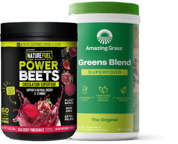 Amazing Grass Greens Blend Superfood: Super Greens Powder Smoothie Mix for Boost Energy, 60 Servings & Nature Fuel Power Beets Powder, Beet Root Powder, Support Natural Energy, 60 Servings Healthy Delights uk supplements