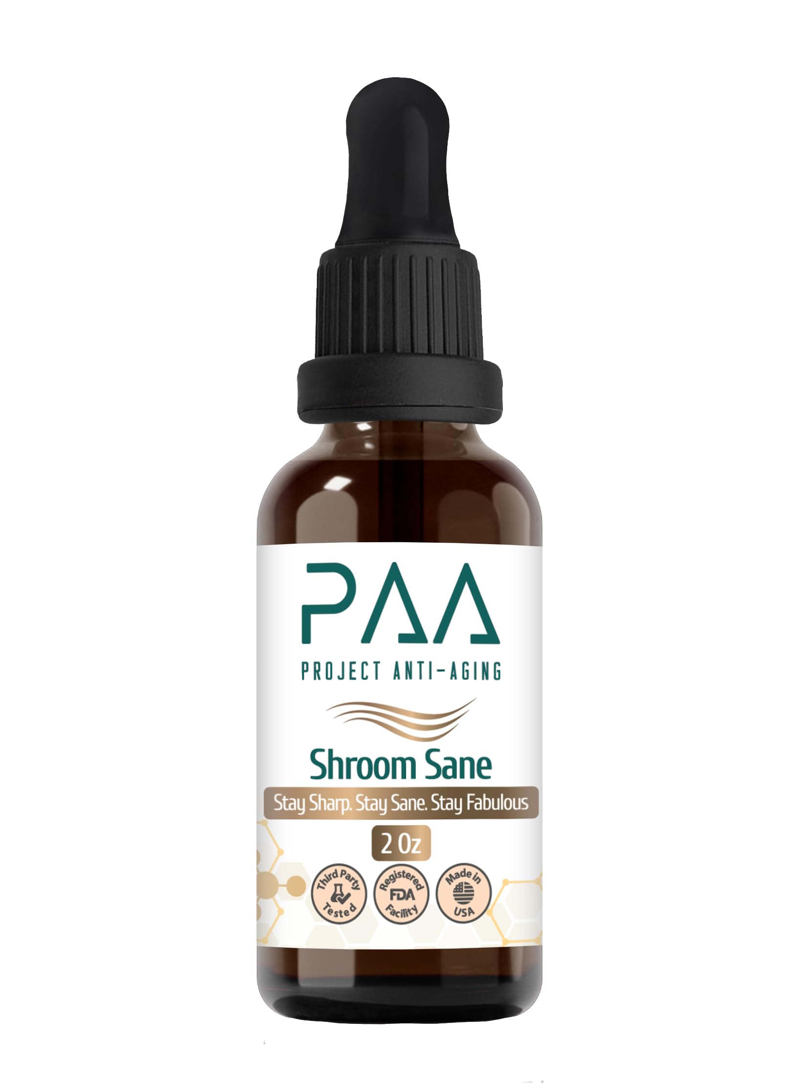 Project Anti-Aging Shroom Sane Liquid Drops with Lion’s Mane Mushroom Supplement Drops – 8 Mushroom Complex Tincture with Reishi, Cordyceps, Turkey Tail & Magnesium – USDA Organic, Vegan, Project Anti-Aging uk supplements