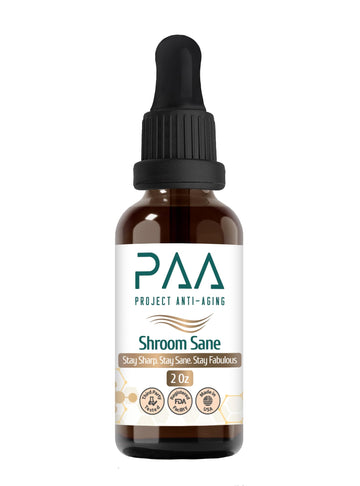 Project Anti-Aging Shroom Sane Liquid Drops with Lion’s Mane Mushroom Supplement Drops – 8 Mushroom Complex Tincture with Reishi, Cordyceps, Turkey Tail & Magnesium – USDA Organic, Vegan, Project Anti-Aging uk supplements