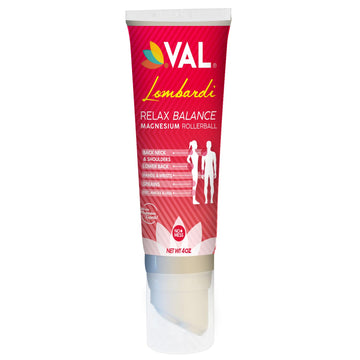 VAL Lombardi Relax Balance Magnesium Rollerball | Zechstein Magnesium + Herbal Extracts | Joint & Muscle Relief for Neck, Back, Legs | No Mess, Non-Greasy | 4oz VAL uk supplements