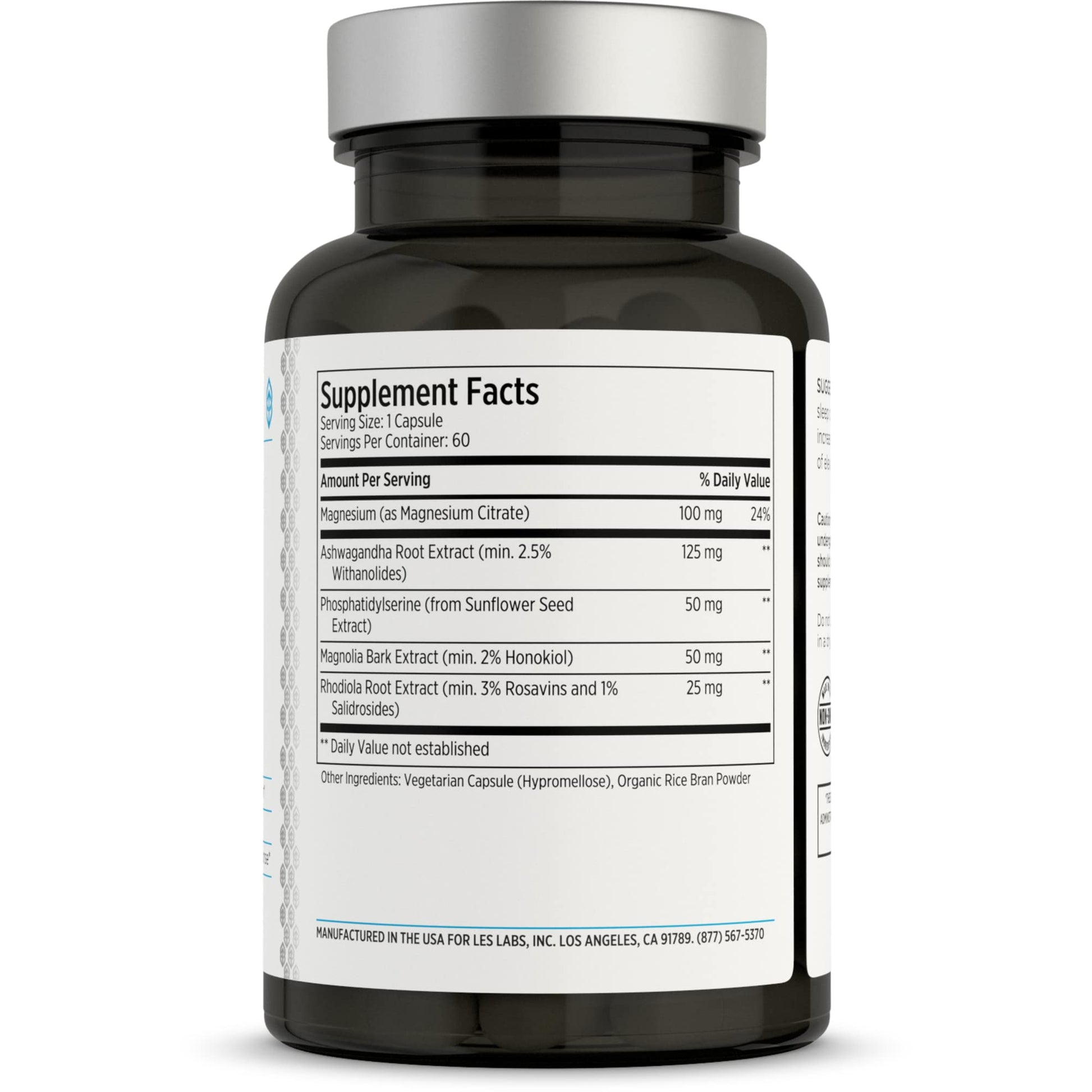LES Labs Cortisol Health – Stress Relief, Balanced Cortisol Response, Relaxation & Deep Sleep – Phosphatidylserine, Magnesium, Magnolia Bark, Rhodiola Rosea & Ashwagandha – Non-GMO – 60 Capsules LES Labs uk supplements