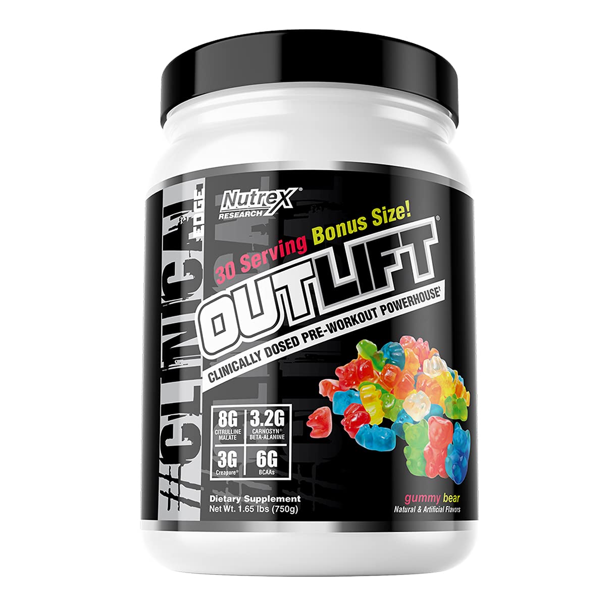 Nutrex Outlift Clinically Dosed Pre Workout Powder with Creatine, 8G Citrulline, BCAA Nutrex Research uk supplements