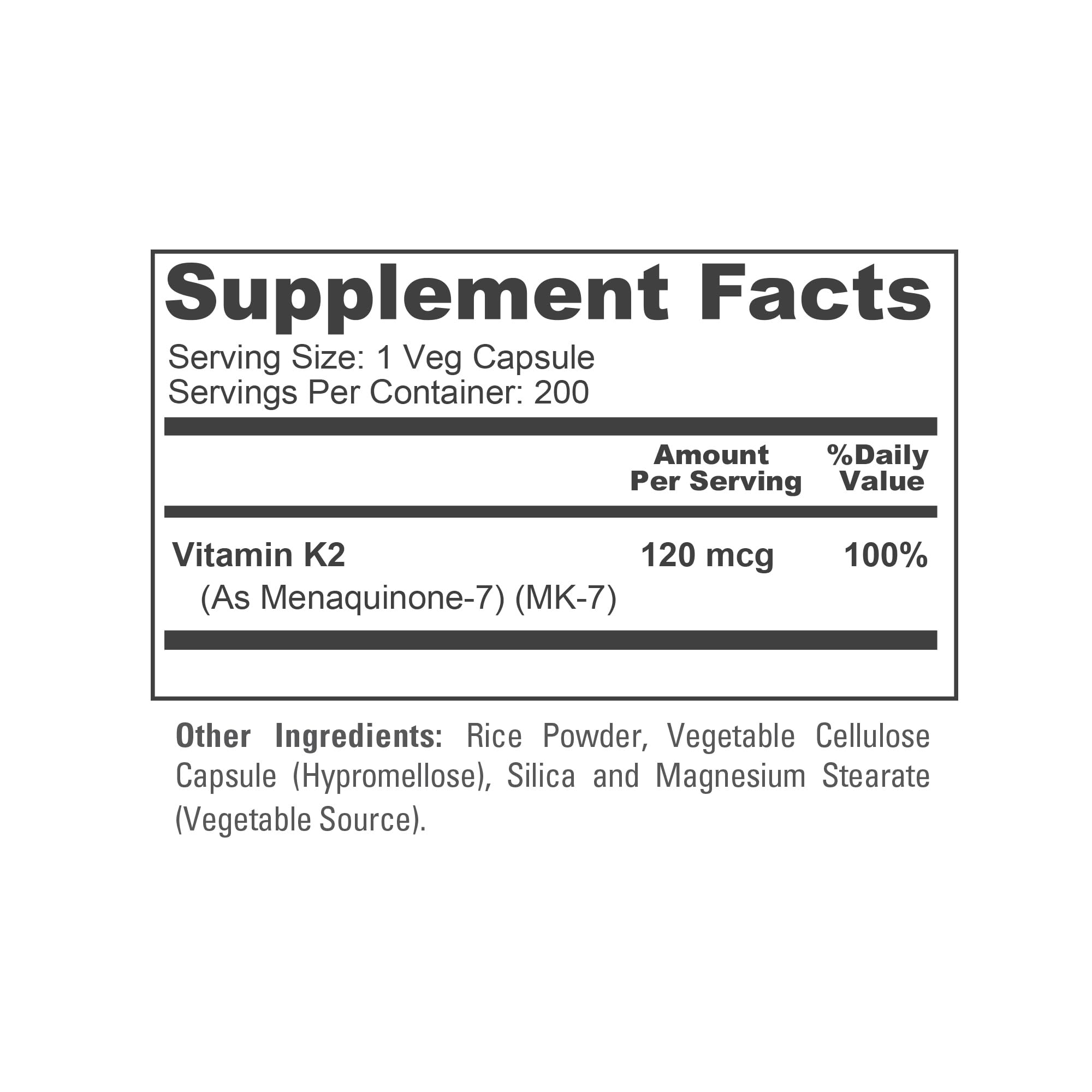 NusaPure Vitamin K2 MK7 120 mcg 200 Veggie Caps (Soy Free, Non-GMO, Vegan) NusaPure uk supplements