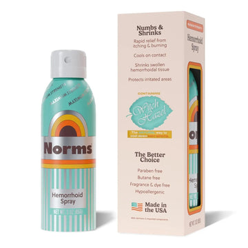 Norms Cooling Hemorrhoid Spray, Maximum Strength Touch-Free Relief with Phenylephrine, Witch Hazel, Aloe, Shrinks Swelling, Calms Itching, Soothes on Contact, 3oz Spray Norms uk supplements