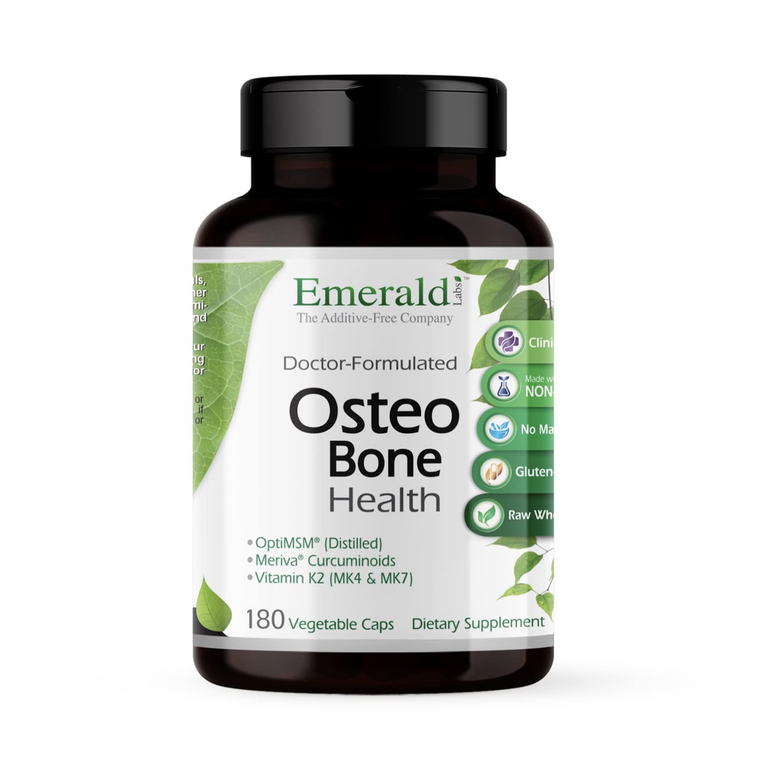 EMERALD LABS Osteo Bone Health - Immune Support & Bone & Joint Supplement with Vitamin D3, K2, Calcium, Magnesium, OptiMSM, Meriva Phytosome & More - 180 Vegetable Capsules EMERALD LABS uk supplements