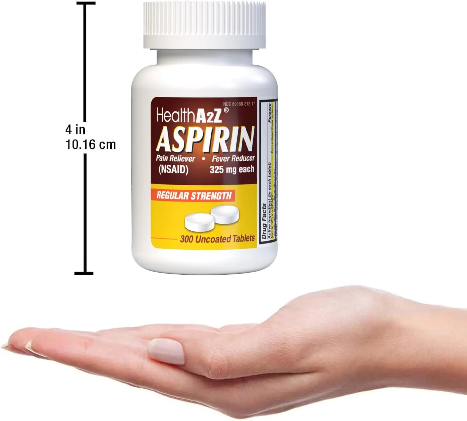 HealthA2Z® Aspirin 325mg | Uncoated Tablets |Original Strength | Pain Reliver | Fever Reducer | Compare to Bayer® Active Ingredients… (300 Counts) HealthA2Z uk supplements