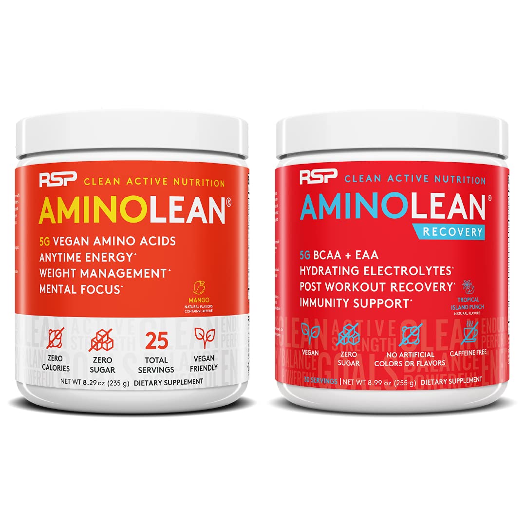 RSP NUTRITION Vegan AminoLean Pre Workout Energy (Mango 25 Servings) with AminoLean RSP NUTRITION uk supplements