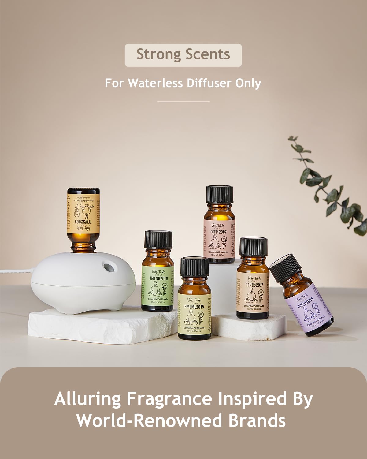 VTS Waterless Diffuser with Classic Perfume Scent Essential Oils Set, Perfume Collection VEDA TINDA SCENT uk supplements
