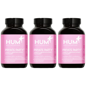HUM Private Party Vaginal Probiotics for Women, pH Balance and Urinary Tract Support Vaginal Probiotic Supplement with Cranberry & Lactobacillus Blend, Women's Health Cranberry Pills, 90 Capsules HUM uk supplements