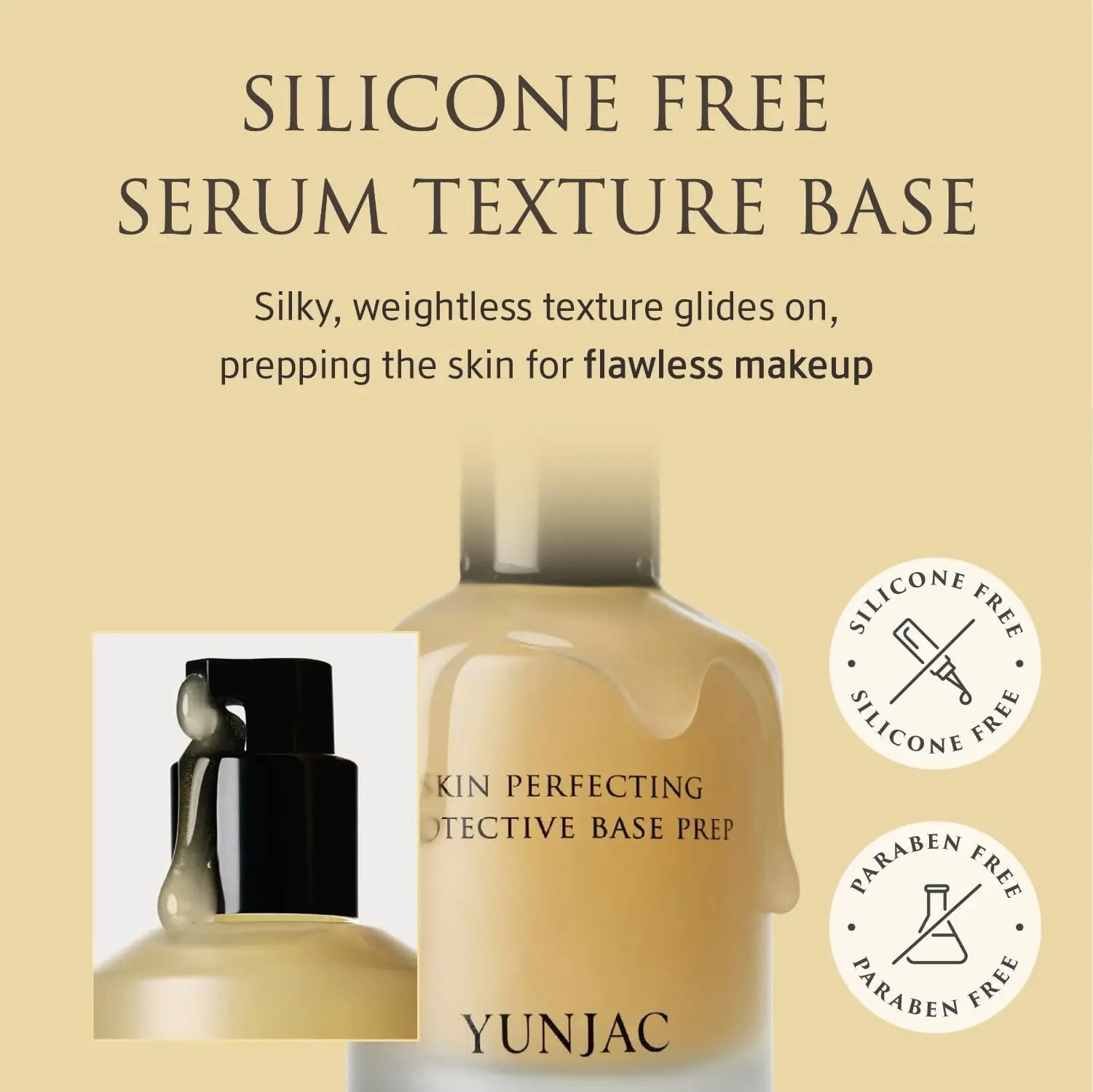 YUNJAC Base Prep Korean Primer (1.35 fl oz) – Silicone-Free Grip Makeup Base, Serum Texture for Radiant Skin, Long-Lasting Glow with Rice Ferment, Ceramide, Niacinamide, Squalane YUNJAC uk supplements