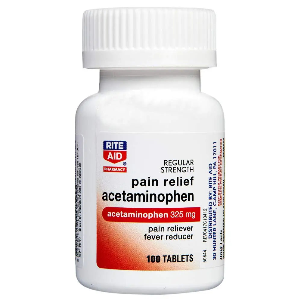 Rite Aid Regular Strength Pain Relief Acetaminophen, 325mg - 100 Tablets | Pain Reliever and Fever Reducer | Joint Pain Relief | Muscle Pain Relief | Arthritis Pain Relief | Back Pain Relief Products Rite Aid uk supplements
