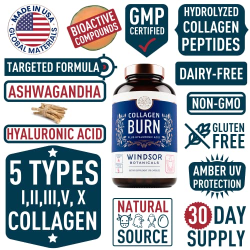Thermogenic Multi Collagen Burn Capsules - Hydrolyzed Multi Collagen Complex Types WINDSOR BOTANICALS uk supplements