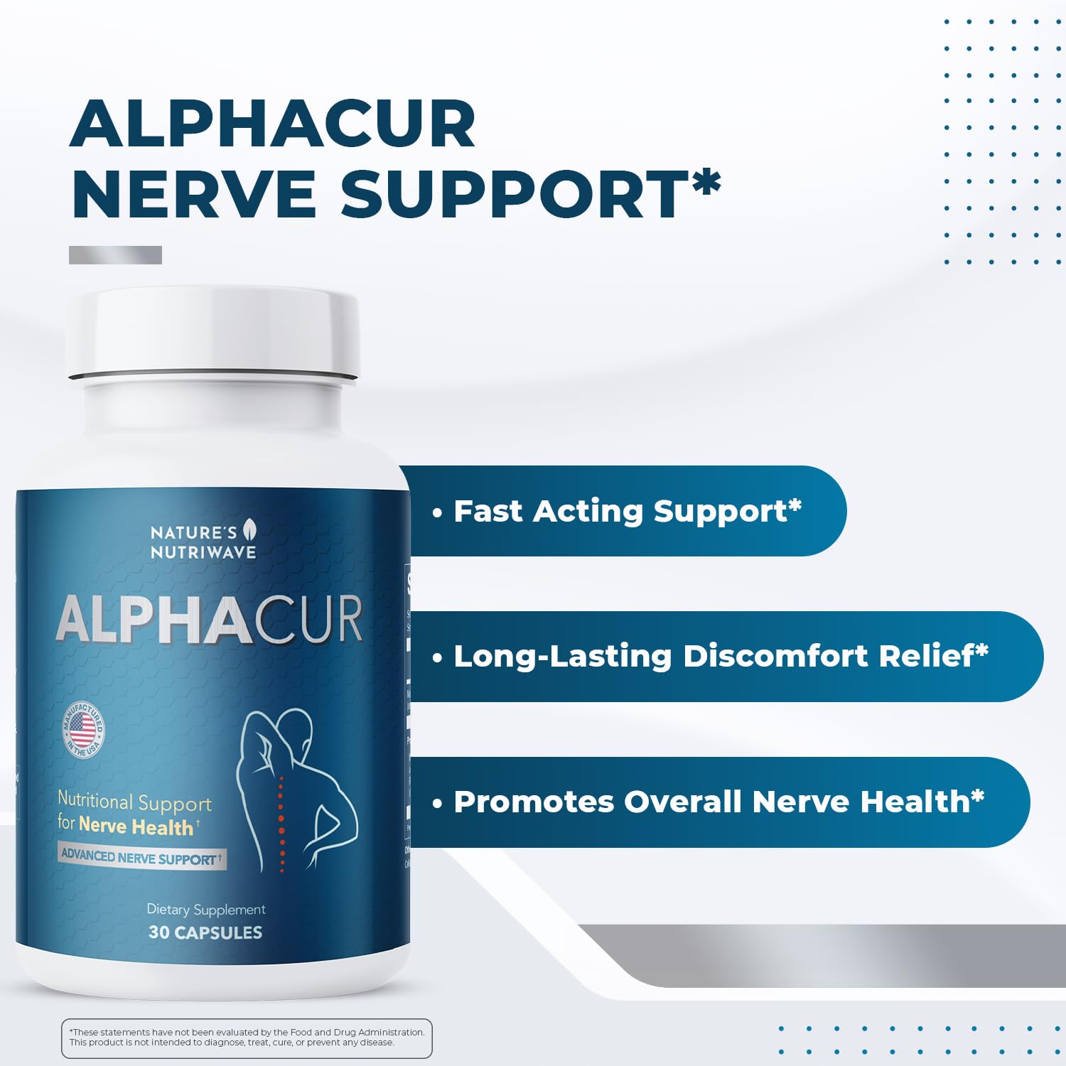 Nature’s NutriWave Alphacur – Natural Supplement with Magnesium, Alpha Lipoic Acid, Turmeric & CoQ10 – Non-GMO, 100% Natural, Made in the USA, GMP-Certified – 30 Capsules, 2 Month Supply Nature’s NutriWave uk supplements