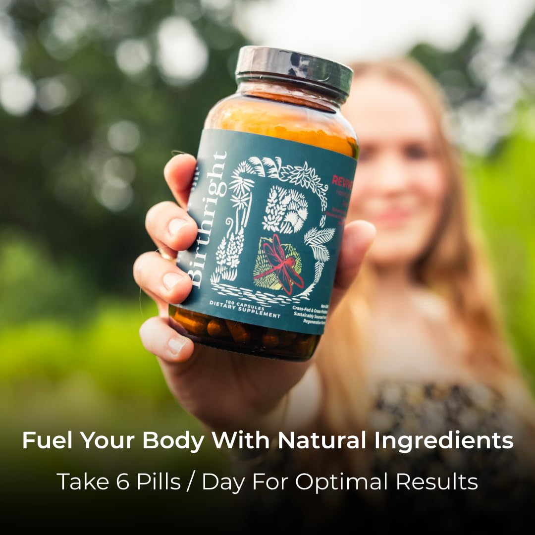 Birthright Female Hormone Support for, Energy, Fertility, Menstrual Cycle, Ovulation, Pregnancy and Menopause… All Natural, Animal Based, Liver, Kidney, Magnesium, Red Raspberry, Herbal Blend Revive Birthright uk supplements