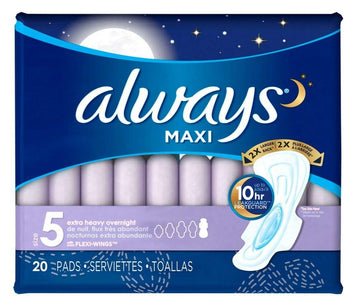 Always Extra Heavy Overnight Maxi Pads with Flexi-Wings - 20 Count Always uk supplements