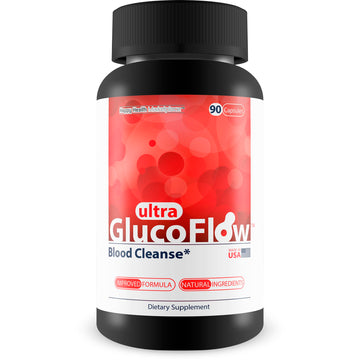 Ultra Gluco Flow - Improved Formula - Our Best Blood Cleanse Detox Cleanse Blood Support Pills - Blood Health Blood Circulation Pills Detox Cleanse Blood Gluco Bio Sweet Relief Glycogen Support Happy Health Marketplace uk supplements