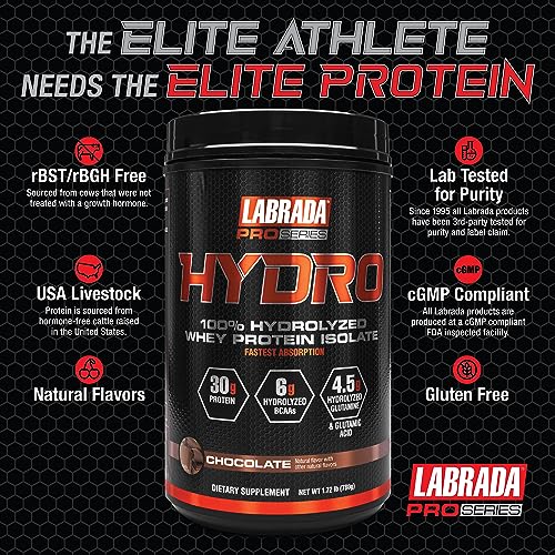 Labrada Hydro 100% Pure Hydrolyzed Whey Protein Isolate Powder, Lactose Free Labrada uk supplements