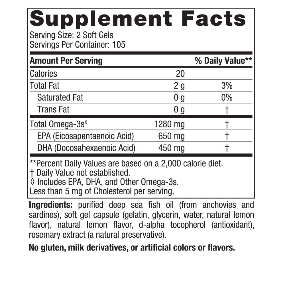 Nordic Naturals Ultimate Omega, Lemon Flavor - 210 Soft Gels - 1280 mg Omega-3 - High Nordic Naturals uk supplements