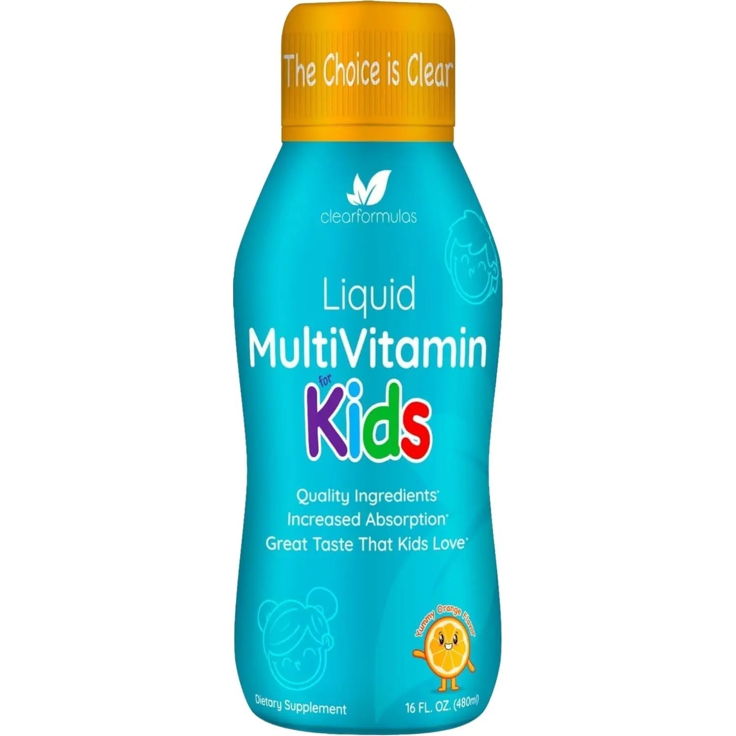 Sugar Free Liquid Multivitamin for Kids - High Absorption Kids Liquid Multivitamin with Vitamins A C D E & B Complex Plus Quercetin Immune Support Complex Clear Formulas uk supplements